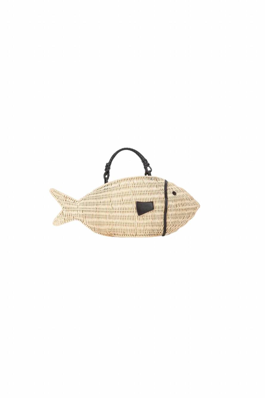 NEW STAUD women's cleo fish bag in natural